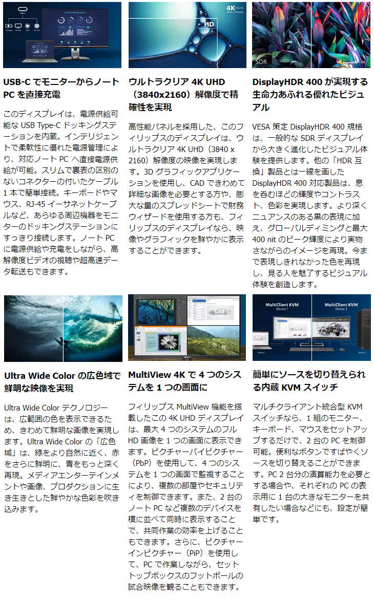 PHILIPS フィリップス 4K UHD対応42.5型ワイド液晶ディスプレイ HDR400
