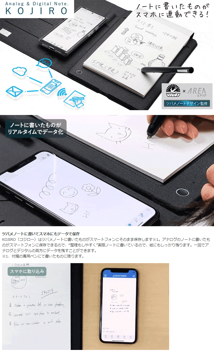 AREA　エアリア　アナログデジタルノート　KOJIRO　ツバメノートデザイン監修　MS-B5NOTE