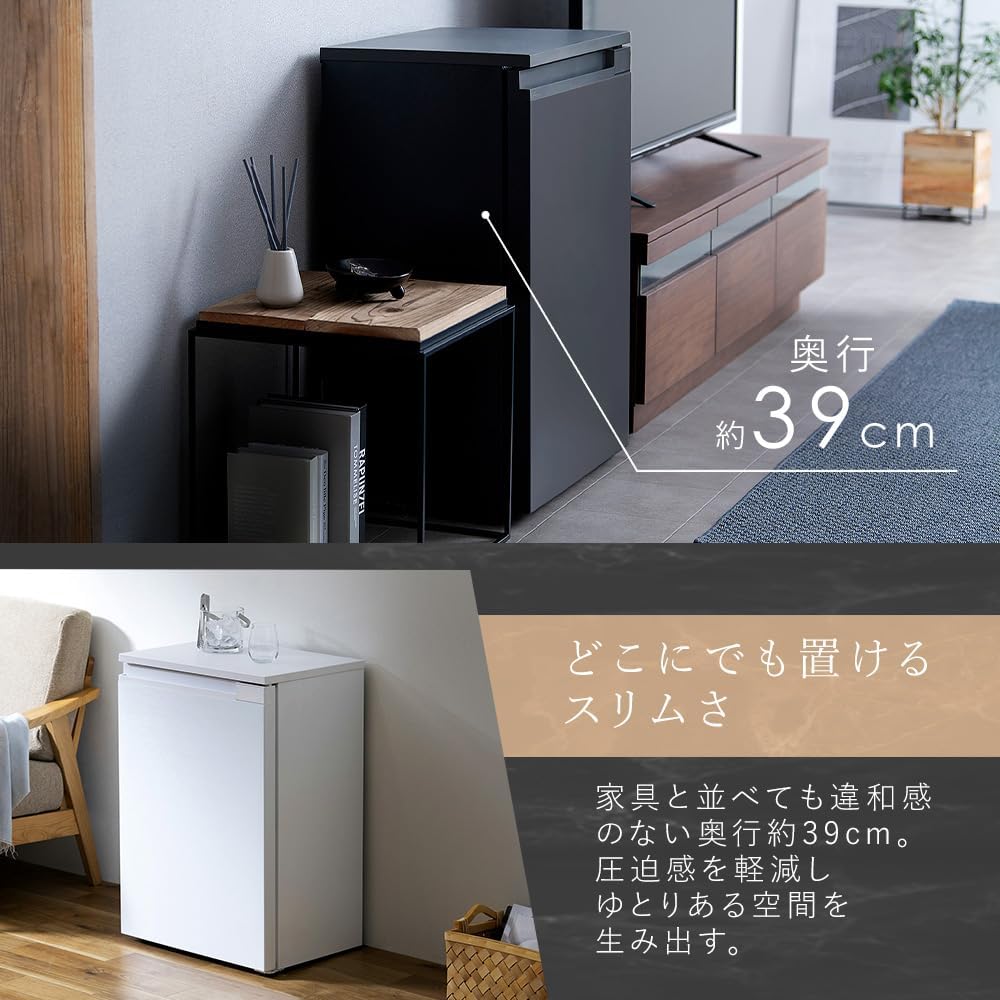 IRIS OHYAMA アイリスオーヤマ IRIS OHYAMA アイリスオーヤマ 冷凍庫 1ドア 右開き 奥行スリム 66L
