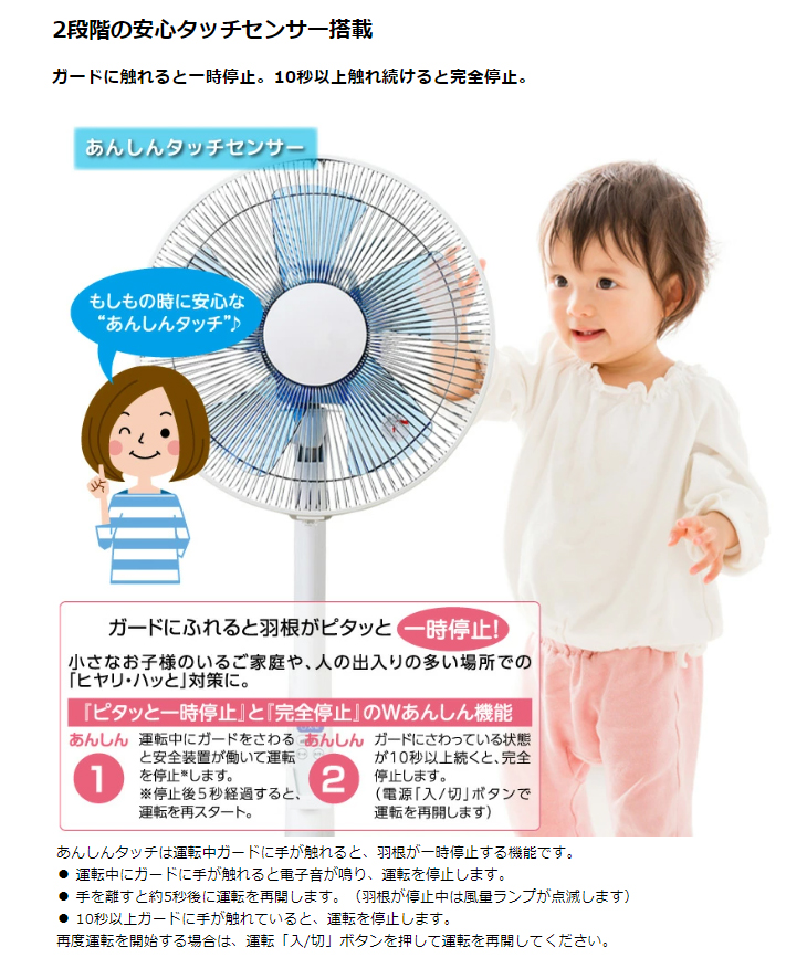 YUASA ユアサプライムス YT-S3214FR(W)ACタッチリモコン扇風機