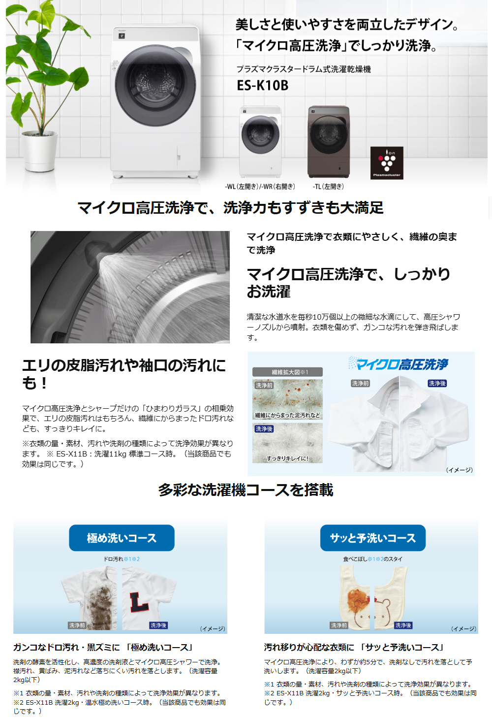 SHARP(シャープ) ドラム式洗濯機 洗濯10kg乾燥6kg 右開 プラズマ SHARP(シャープ) ドラム式洗濯機 洗濯10kg乾燥6kg 右開 プラズマ