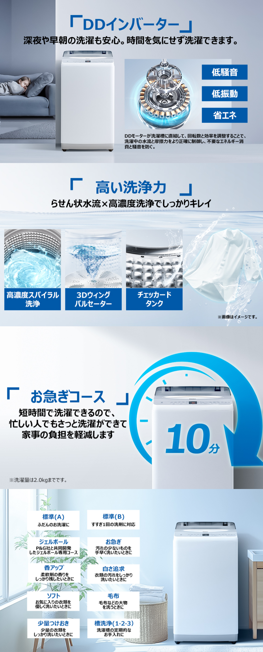Haier ハイアール 洗濯機 8kg 縦型 全自動 DDインバーターモーターJW