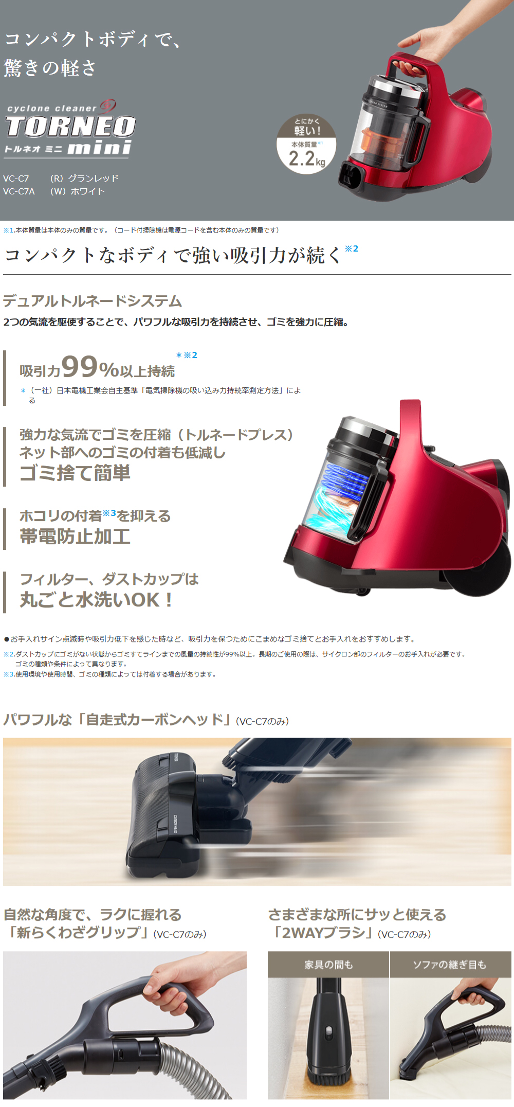 TOSHIBA（東芝） 掃除機 サイクロン式クリーナー TORNEOmini(トルネオ
