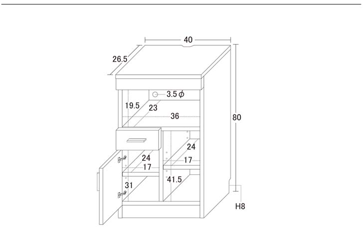 KUROSHIO クロシオ NEWルーター収納40 白木目 27140 電話 FAX 無線LAN