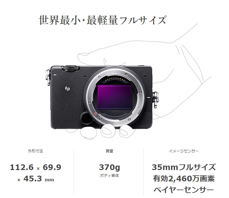 SIGMA シグマ 【納期未定】SIGMA fp ボディ フルサイズミラー