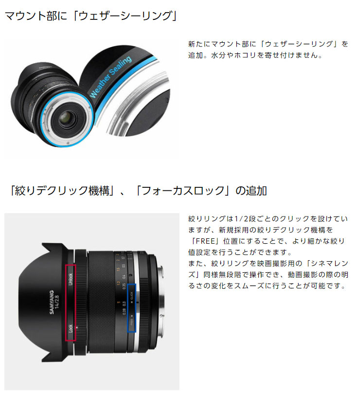SAMYANG 14mm F2.8 MK2 SONY Eマウント サムヤン 新品)SAMYANG (サムヤン) MF 14mm F2.8 MK2 (ソニーE用/フル