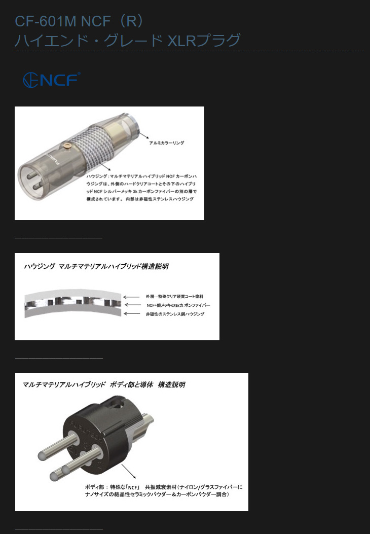 FURUTECH フルテック CF-601M NCF（R） ハイエンド・グレード XLR