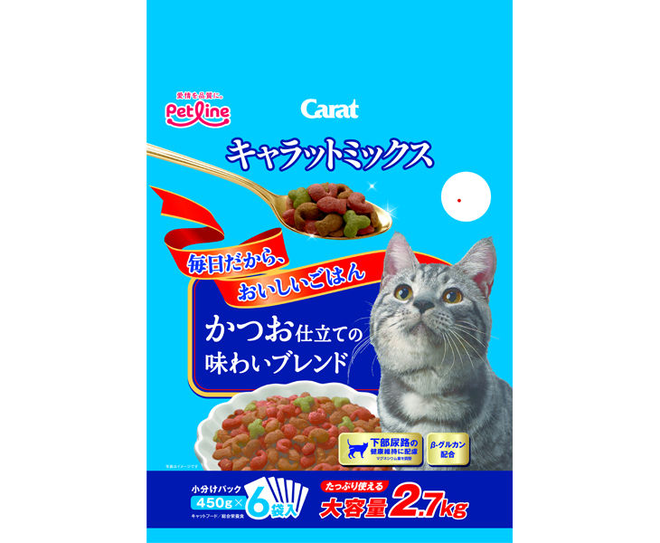 ペットライン 大容量キャットフード&スナックセット ペットライン キャラットミックス ささみ風味のまろやかブレンド