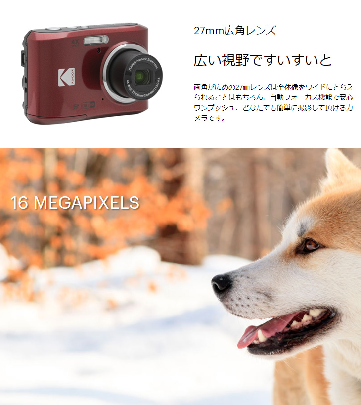 Kodak（コダック） PIXPRO FZ45RD レッド コンパクトデジタルカメラ
