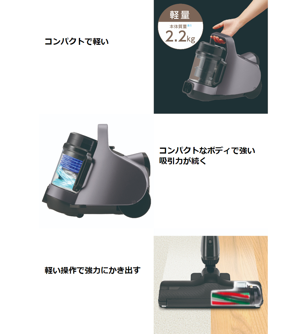 TOSHIBA 東芝 VC-CF33(H)サイクロン式クリーナー TORNEOmini(トルネオ