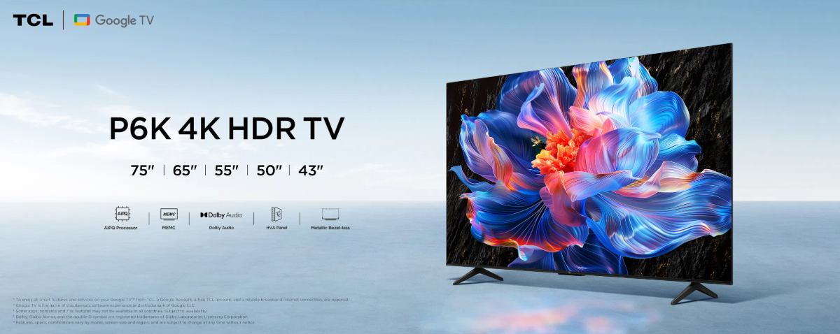 TCL 43P6K 43V型 4K液晶テレビ GoogleTV搭載【送料無料※お届けは玄関先