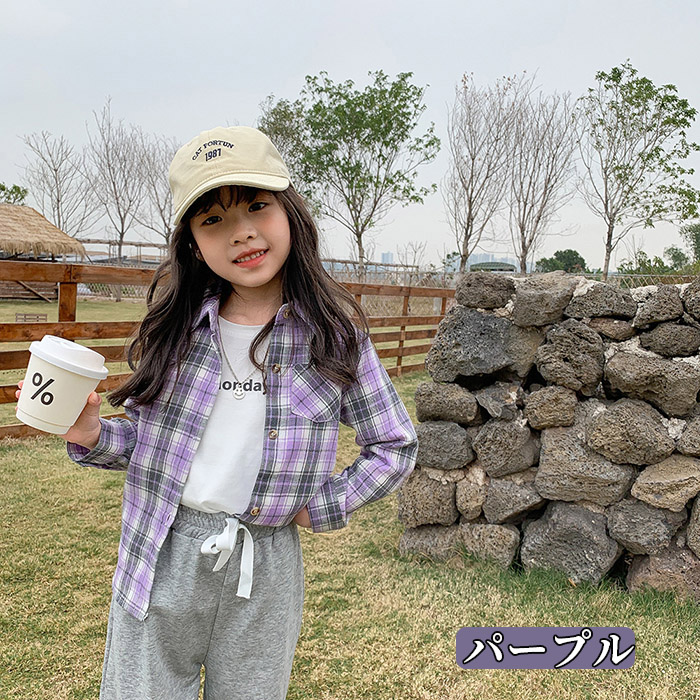 超目玉 新品 ベビー 100 チェックシャツ 春 羽織り