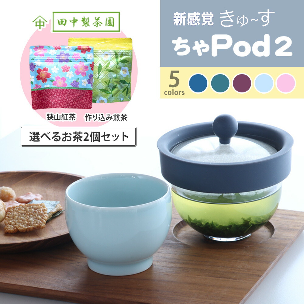 洗いやすい 急須 新感覚 きゅーす ちゃPod2 (POD02) 選べるお茶2個