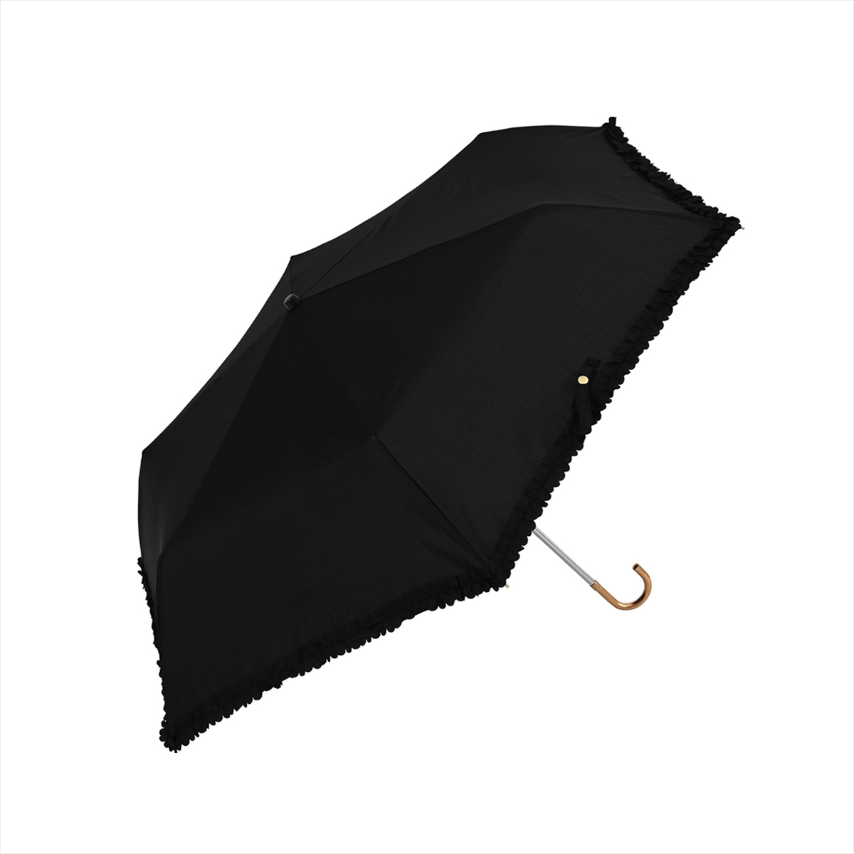 Rady フリルバイカラー日傘【ブラック】 nifty colors（ニフティカラーズ） 晴雨兼用 折りたたみ傘 フリル ミニ