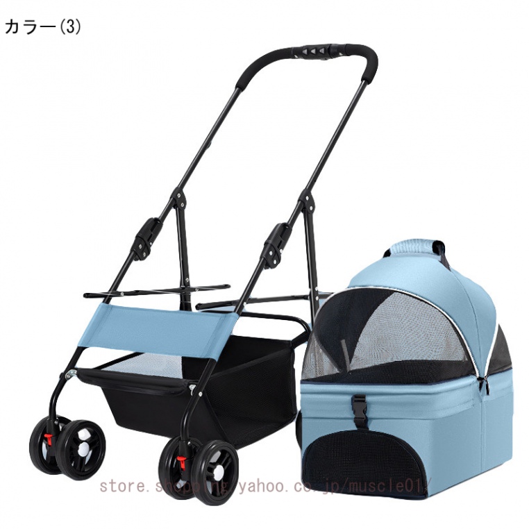 ペットカート 小型犬 分離式 3way 多頭 対面 フルオープン 4輪 中型犬 ペットキャリーカート ペットキャリーバッグ ペットバギー カート ドッグカート_4