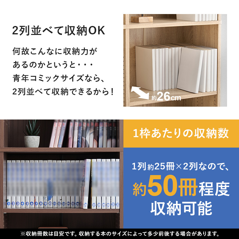 HAGiHARA（萩原） 本棚 ブックシェルフ 幅90cm 高さ188cm 大容量 棚板