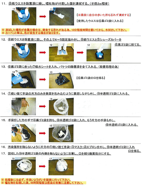 嘔吐物の処理手順: 嘔吐物処理のポイント – MUWDNE