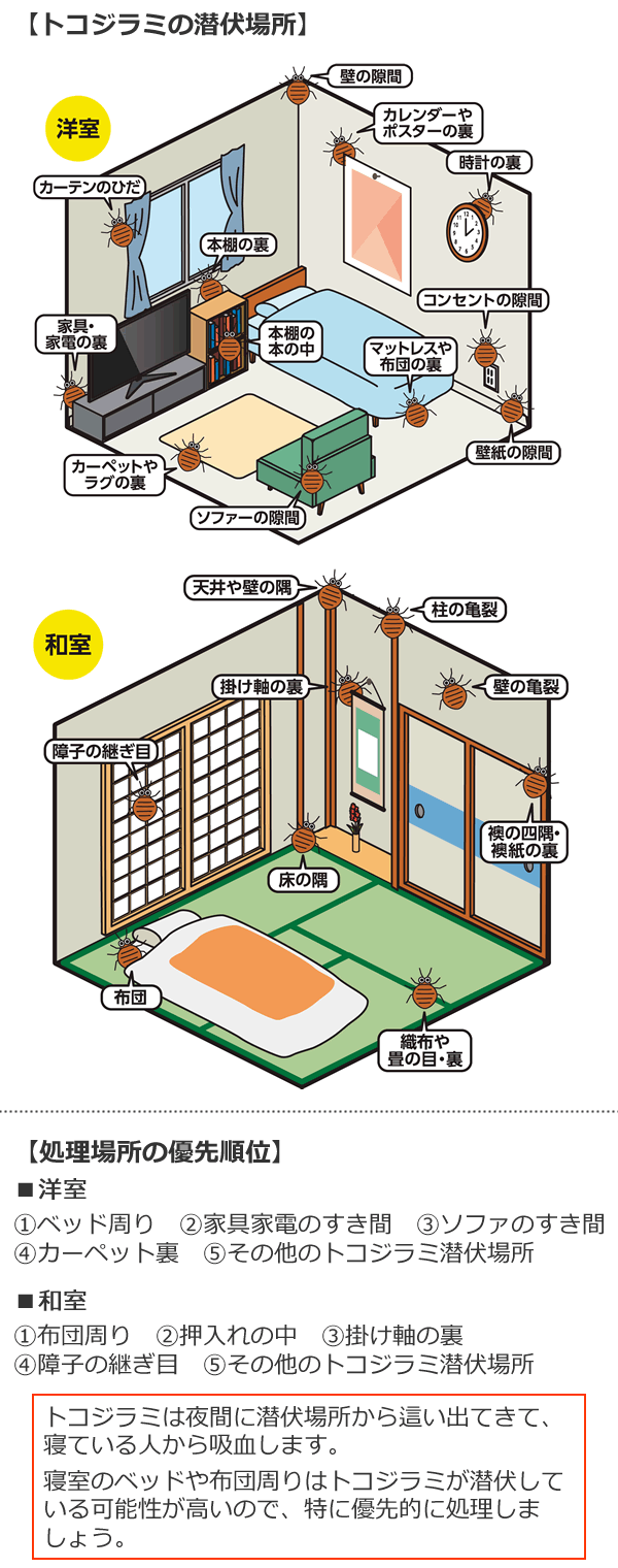 トコジラミ駆除 ポイント 使用上の注意