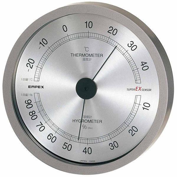 温度湿度計 アナログ おしゃれ 高精度センサ搭載 スーパーEX 高品質 温湿度計 メカニック｜must-shop｜02