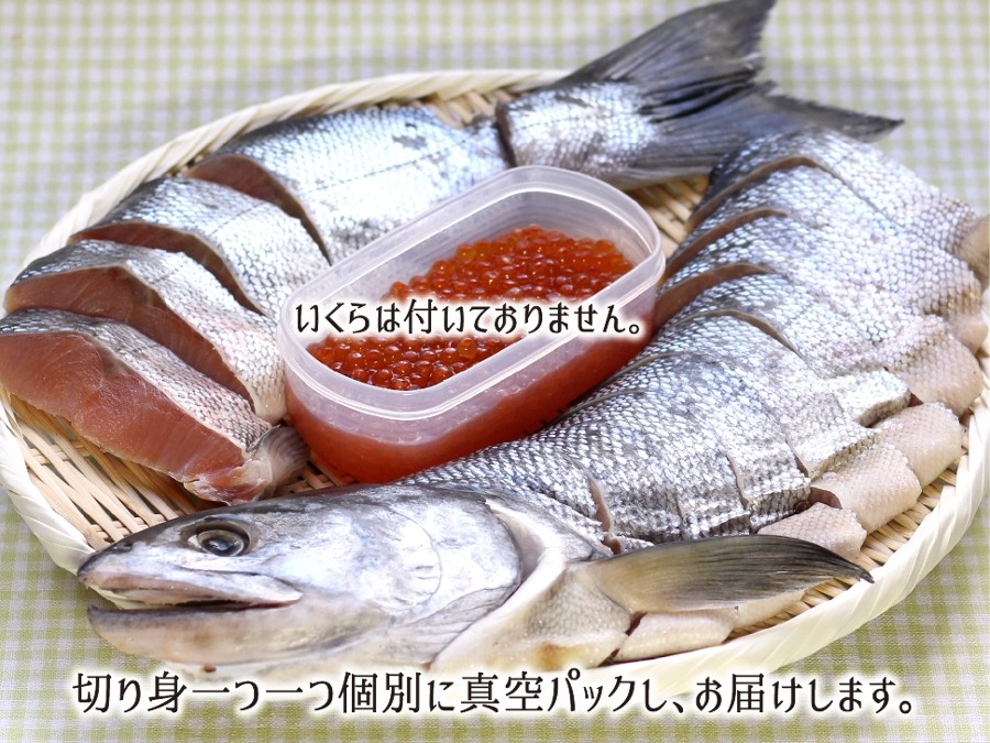 北海道産活〆熟成天然秋鮭切り身の真空パック発送