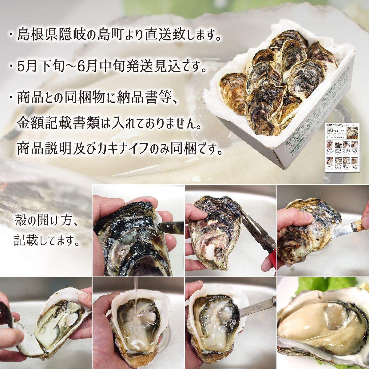 岩牡蠣(生食可) Lサイズ 7個 約2.3kg 島根県隠岐の島産 (体量301〜350g