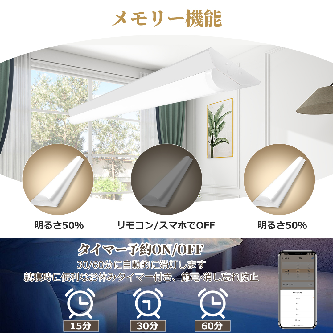 確認用 LED蛍光灯 リモコン付き 器具一体型 逆富士形 ledベースライト 40w
