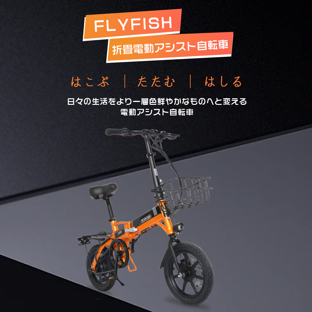 2024最新型 FLYFISH 電動アシスト自転車 公道走行可 14インチ 自転車 折りたたみ スポーツ自転車 幅2.0 小径車 折り畳み自転車 軽量 通勤 通学 シティサイクル｜musubi-shop｜02