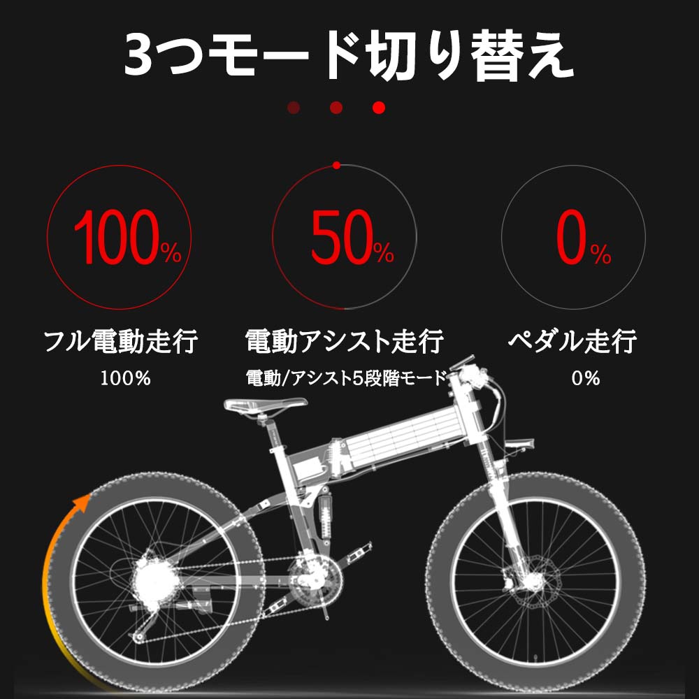東京！最強1000w スーパースピード フル電動自転車 アクセル付