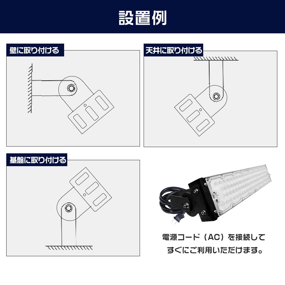 超爆光 投光器 led 3000W水銀灯相当 60000ルーメン 300W消費電力 屋外