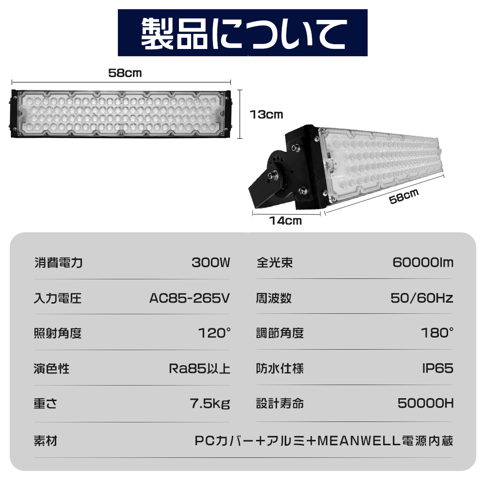 LED 投光器 300w 大型照明 ledライト led外灯 超爆光 作業灯 超高輝度