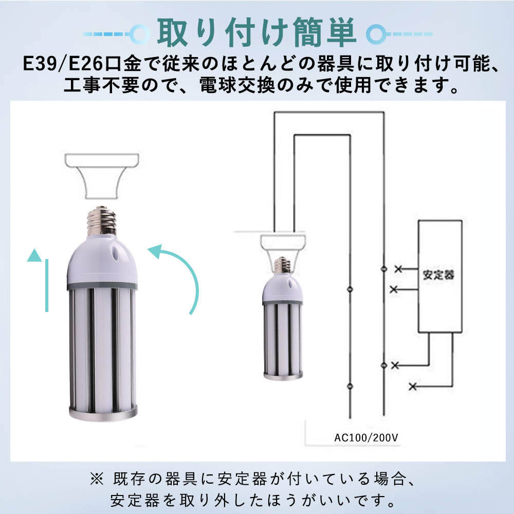 特売2個セット コーンライト 38w コーン型LED電球 380W相当 7600LM