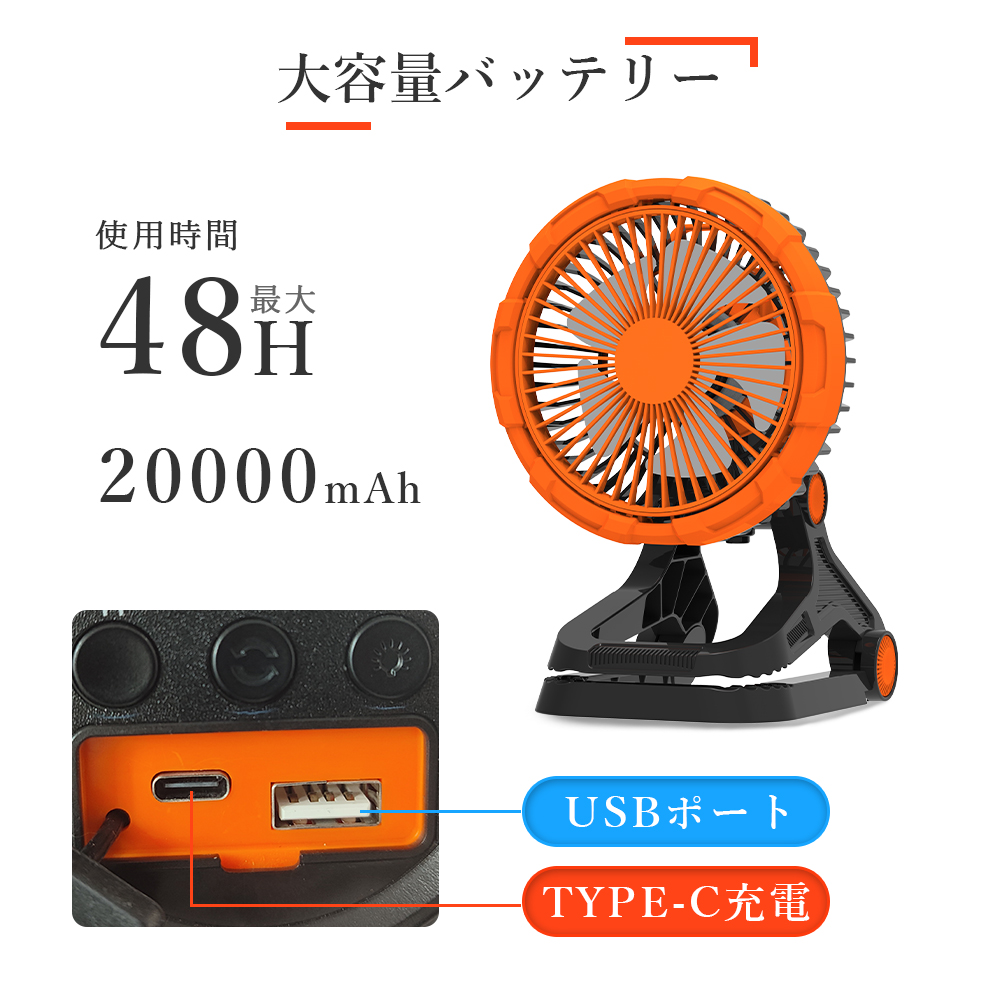 携帯扇風機 USB充電式 卓上扇風機 グリップ 扇風機 小型 軽量 静音
