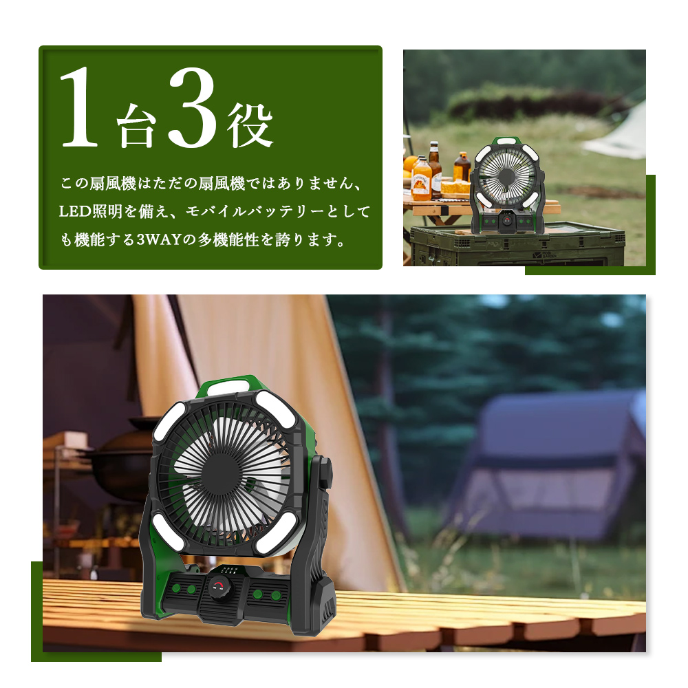 【type-c充電式】1台3役 卓上扇風機 ラ...の詳細画像3