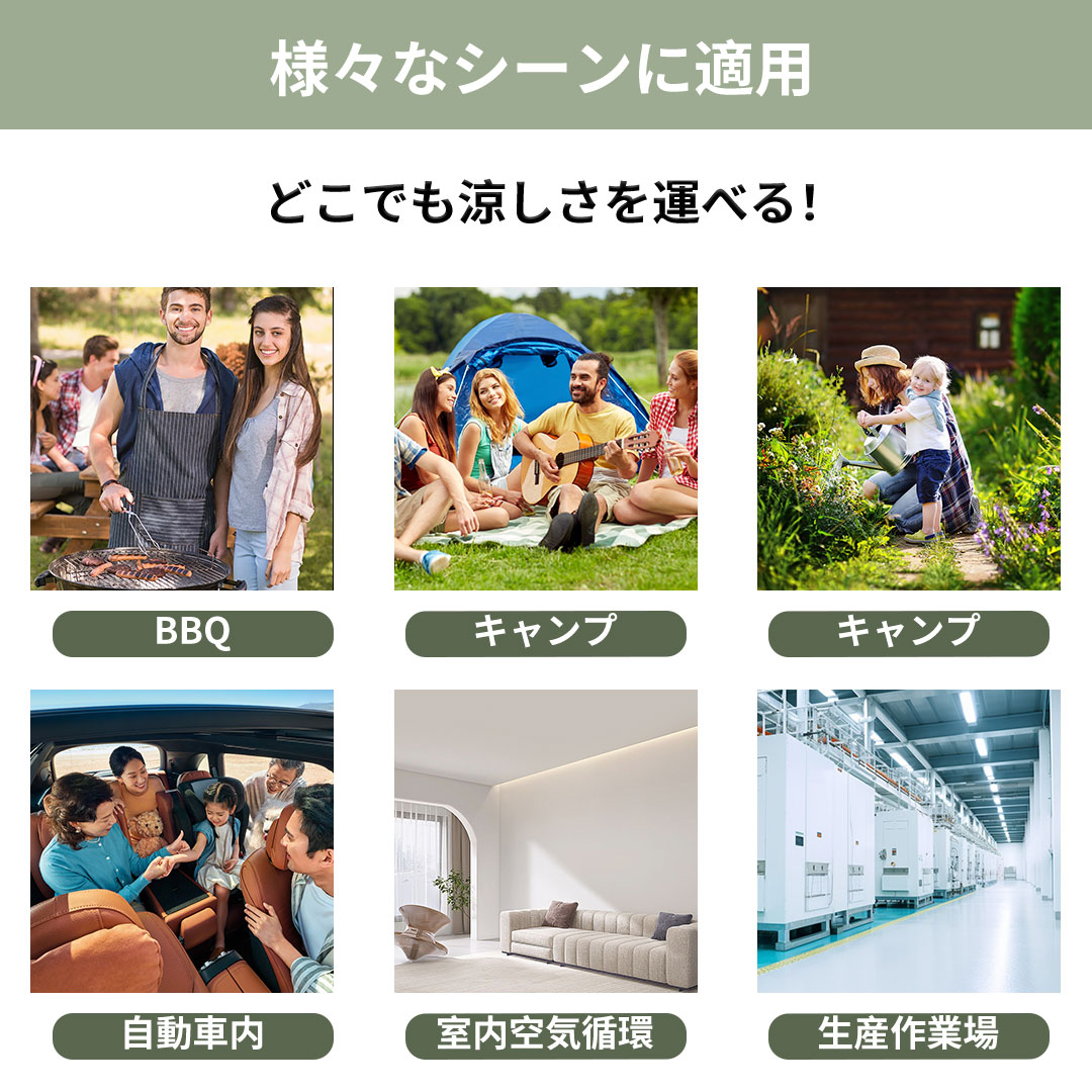 夏キャンプ必須】首振り広角キャンプ扇風機 20000mAh超大型 DCモーター