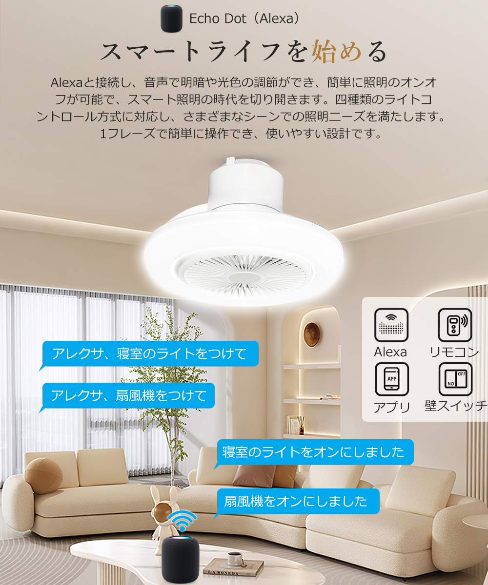 【Alexa・Google Home対応】シーリングファンライト LED 首振り 楽天市場】【Alexa・Google Home対応】シーリングファンライト