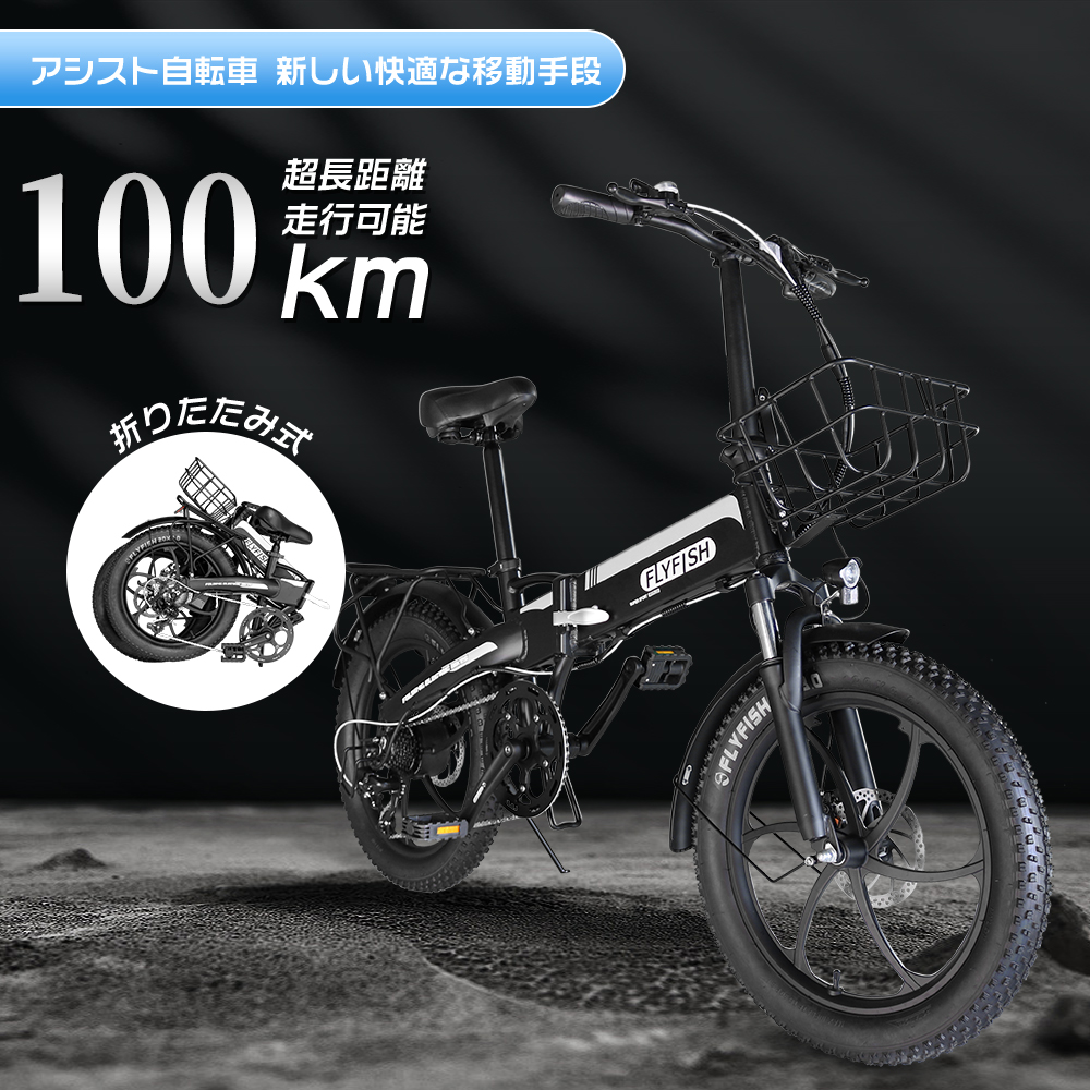 電動アシスト 自転車 20インチ 極太タイヤ 軽量 電動アシスト