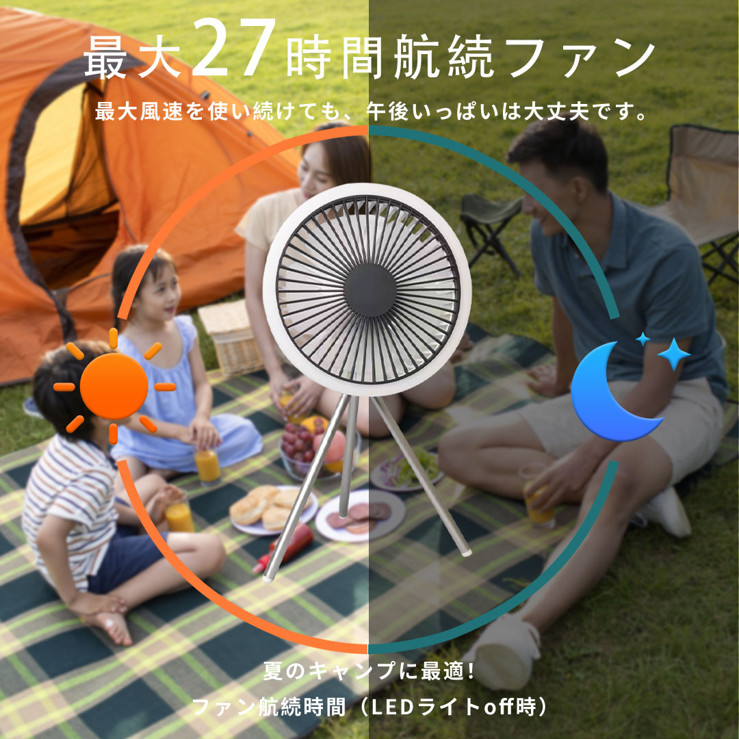 ミニファン 3段階風量調節 Type-C充電 小型 強力 扇風機 吊り下げ式 