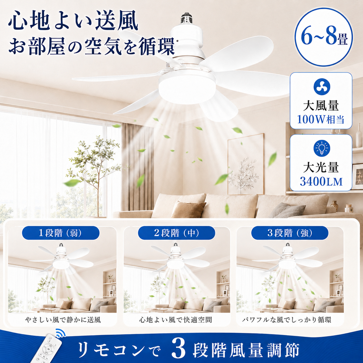 シーリングファンライト E26 シーリングライ...の詳細画像4