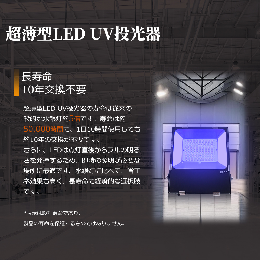 激安 LED紫外線照明器具 60w UV投光器 UN390-405nm UV硬化促進 ワーク 