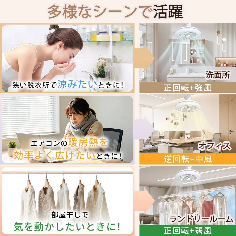シーリングファンライト led 首振り dcモーター 8畳 10畳 シーリング
