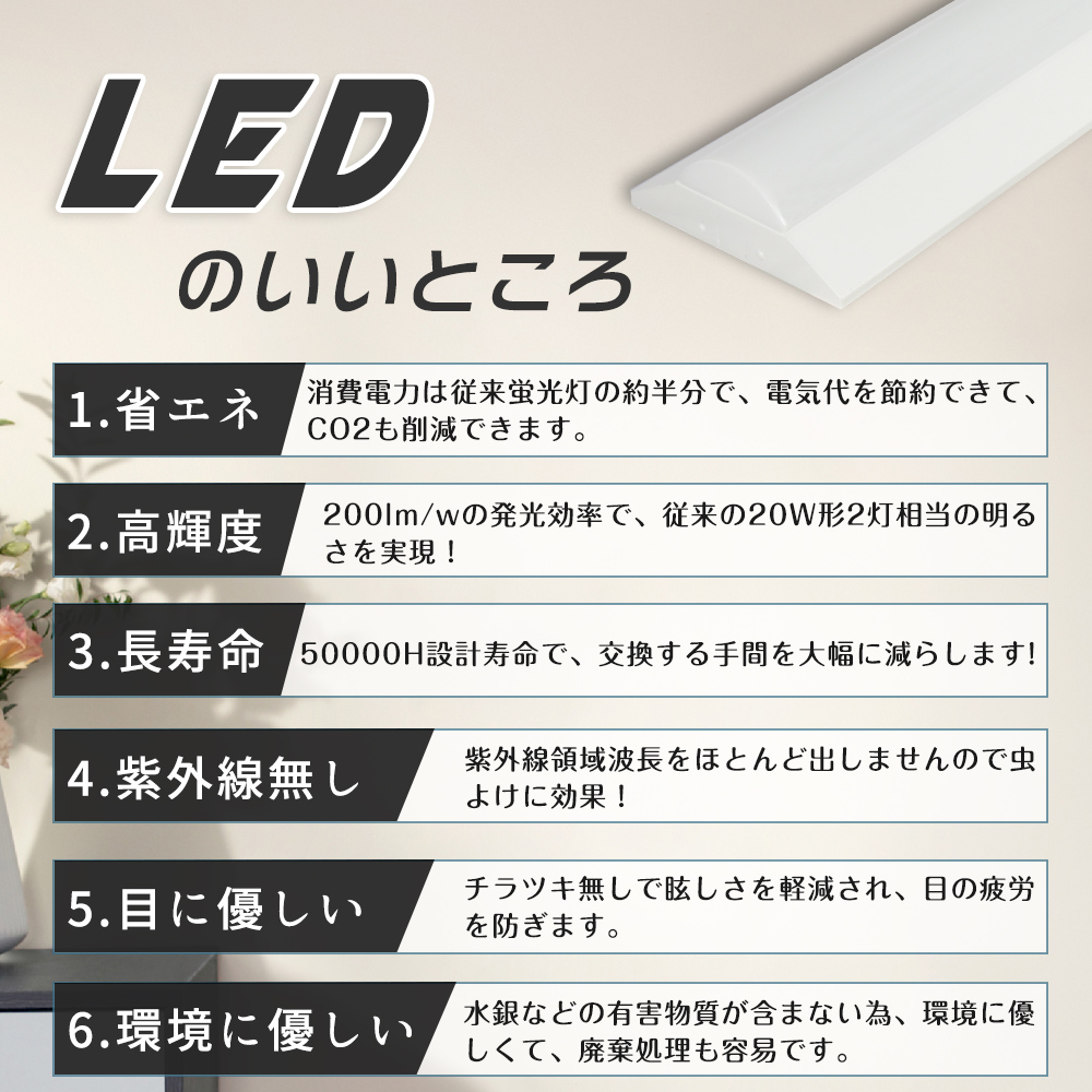 20台入り LED照明器具 直管 LED 20W形2灯の明るさ 逆富士型 LEDベース 