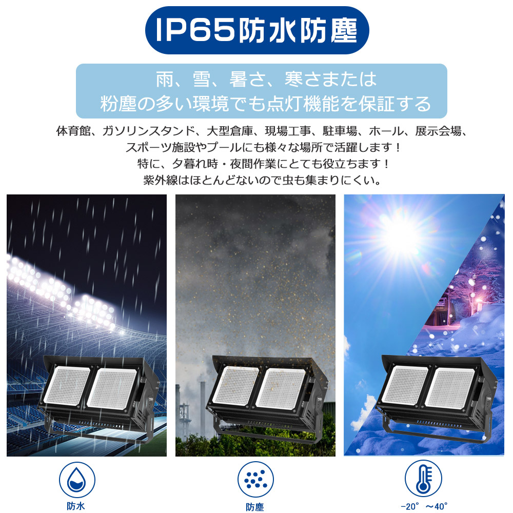 led投光器 600W 120000lm 超爆光 LED照明 大型投光器 産業用ライト ledライト 防水 IP65 屋内外兼用 led作業灯  ハイパワー 施設用 工場照明 倉庫照明 アウトドア : k-tenfl-600w-floodlight-1 : 日光照明 - 通販 -  Yahoo!ショッピング