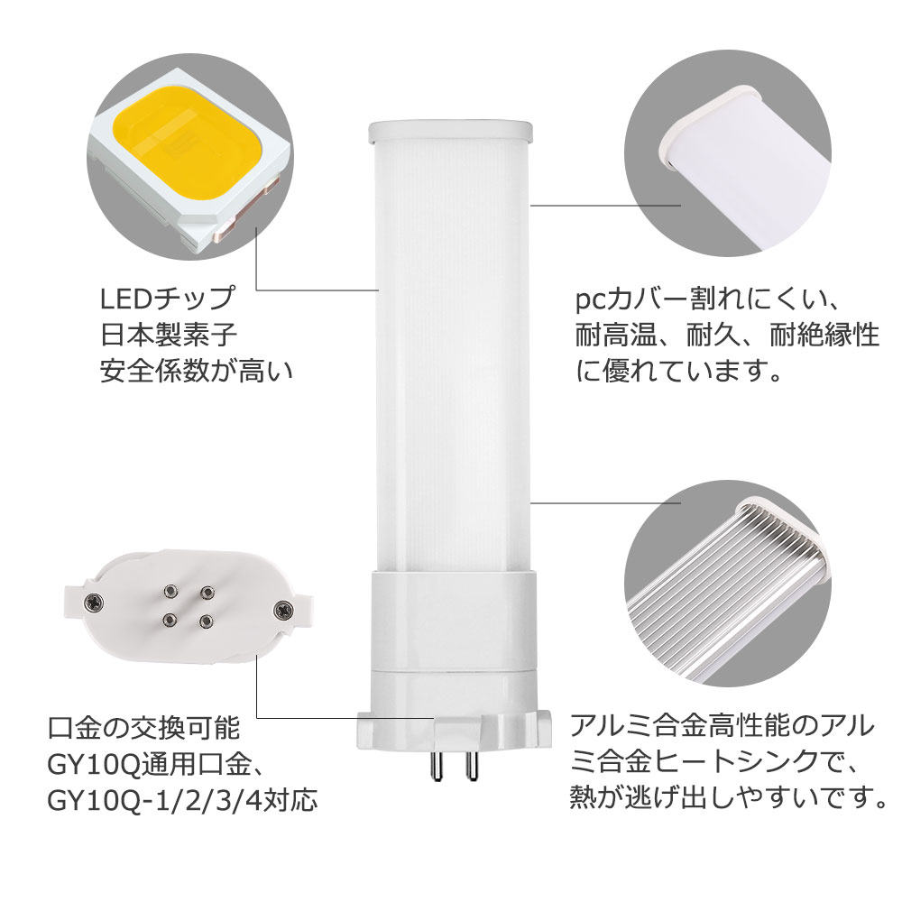 fpl30型蛍光灯 GY10q LEDコンパクト蛍光灯 電源内蔵 コンパクト型 LEDFPL30形 コンパクト形蛍光ランプ 2600LM LEDランプ 天井照明 玄関 廊下 オフィス 6本セット_6