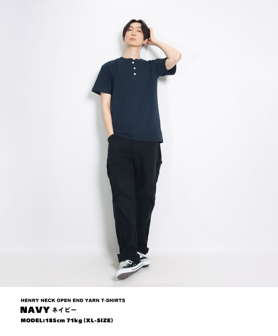 ヘンリーネックtシャツ