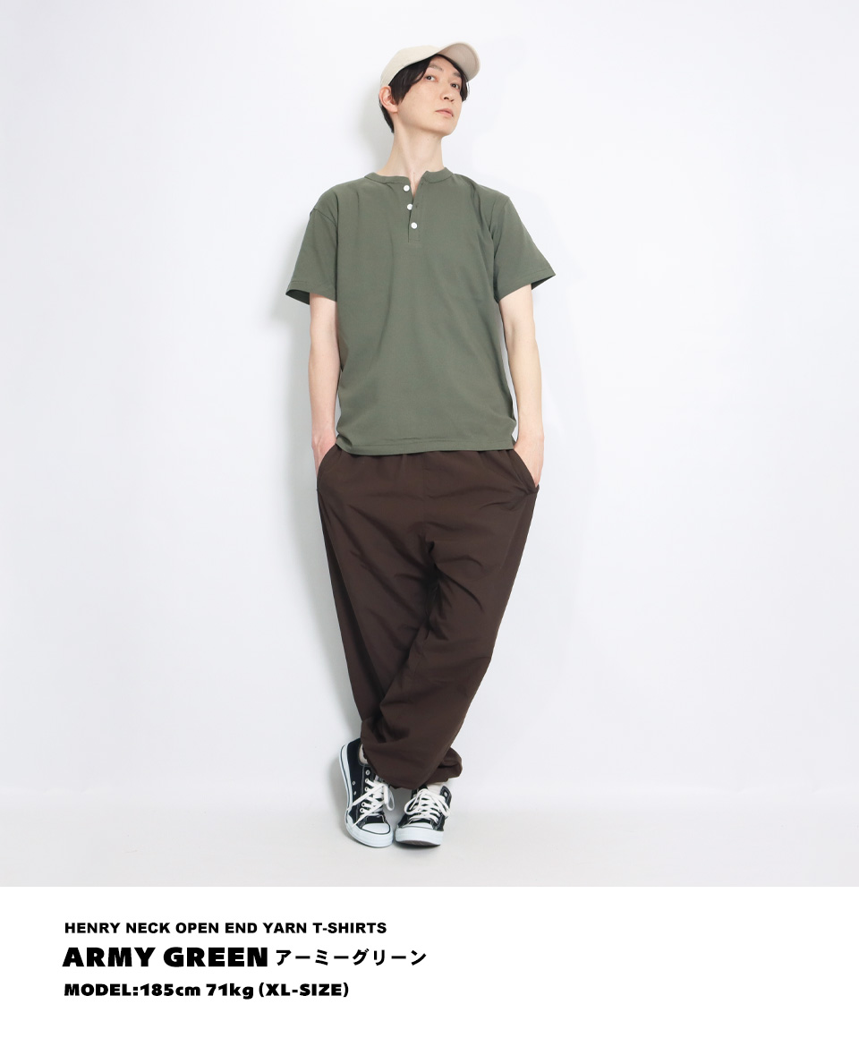 ヘンリーネックtシャツ