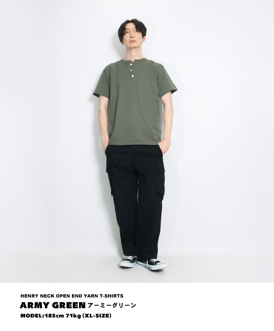 ヘンリーネックtシャツ
