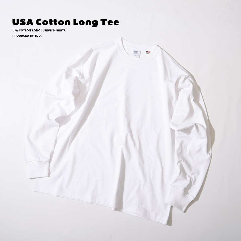 ロングtシャツ ロンt メンズ 厚手 無地 USAコットン ロング t