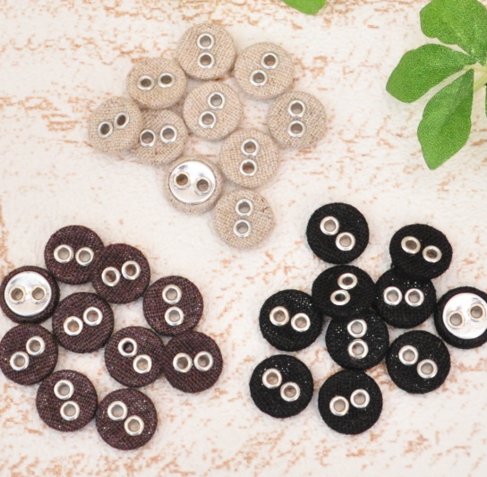 MY mama ボタン 小さな ハトメ くるみ 約10mm 10個 □ リネン