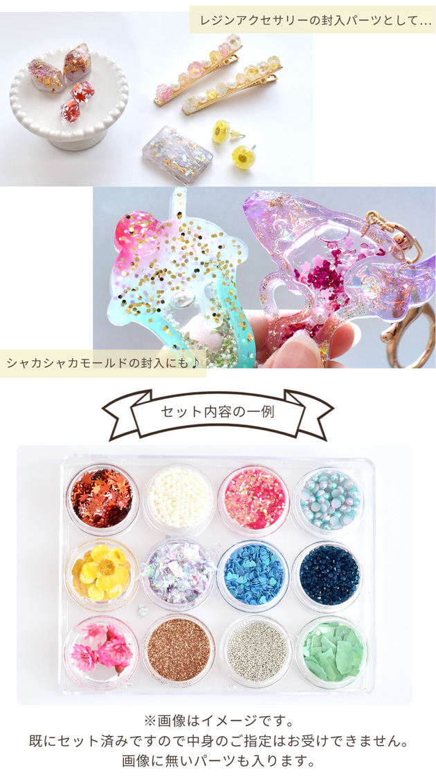 レジン 封入 パーツ あれこれ セット □ 花材 パール ホログラム