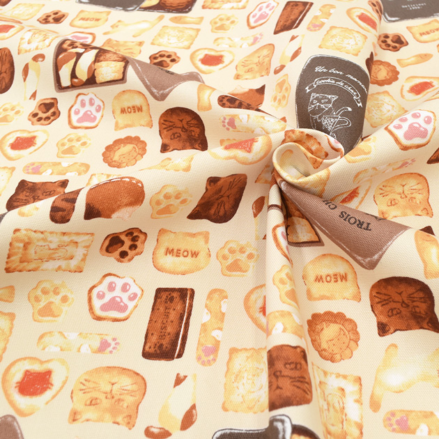生地 布 布地 オックス オシャレ 可愛い ねこ クッキー缶 □ KOMU
